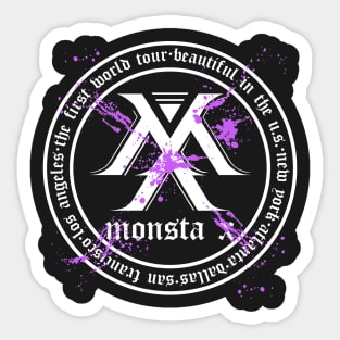 MONSTA X Beautiful World Tour US Stops Splatter Logo Sticker